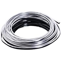 TOOGOO(R) Moldura decorativa- 6 metros- cromada- protección contra rasguños para cantos de puerta de coche- color plata.